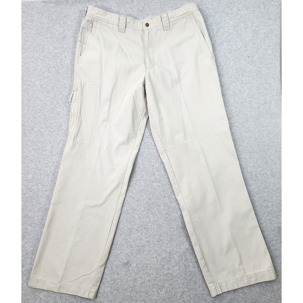 Columbia Vertex Pants Men 37x32 Cream Outdoors Side Zip Pocket Hiking Activewear